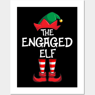 Engaged Elf Matching Family Christmas Engagement Posters and Art